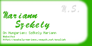 mariann szekely business card